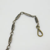 Russian White Metal & Niello Enamel Sewing Chatelaine with Clips Antique c1860