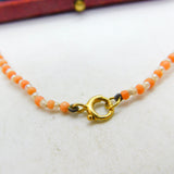 Victorian 9ct Yellow Gold, Beaded Coral & Seed Pearl Graduating Necklace c1890