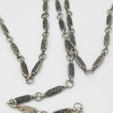 Russian White Metal & Niello Enamel Sewing Chatelaine with Clips Antique c1860
