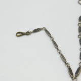 Russian White Metal & Niello Enamel Sewing Chatelaine with Clips Antique c1860