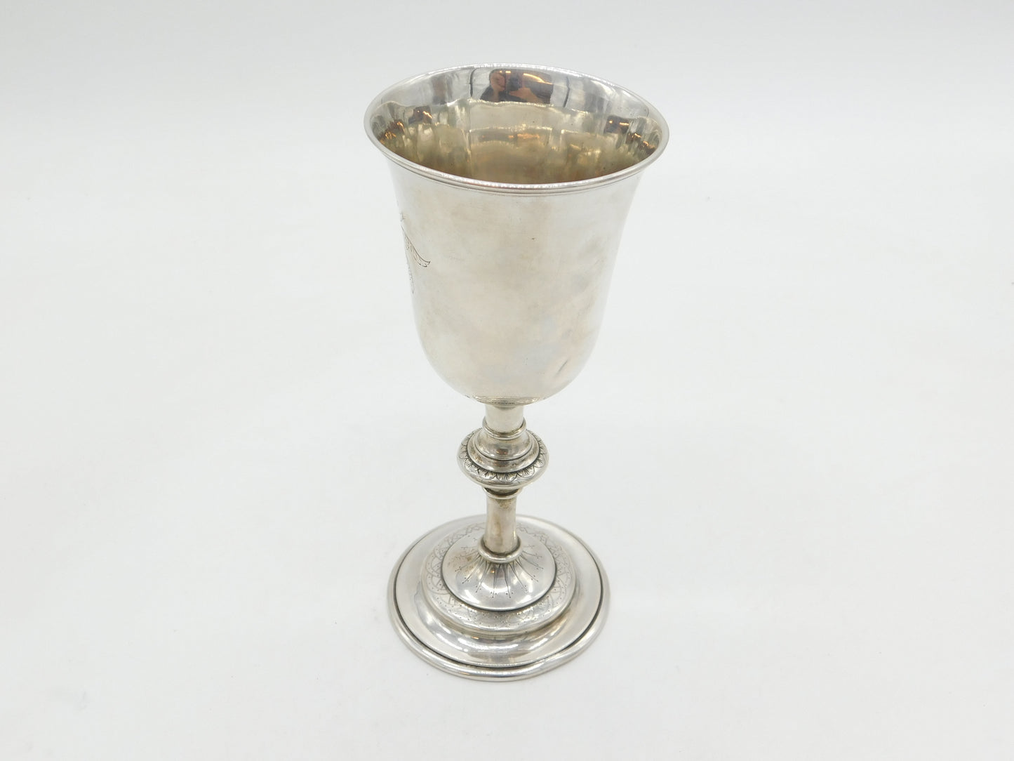 19th Century Peter Hertz Danish Sterling Silver Wine Goblet Antique c1890