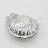 Sterling Silver Clam Shell Form Butter Dish & Knife 1926 Birmingham Antique