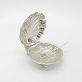 Sterling Silver Clam Shell Form Butter Dish & Knife 1926 Birmingham Antique