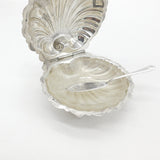 Sterling Silver Clam Shell Form Butter Dish & Knife 1926 Birmingham Antique