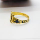 Victorian 18ct Gold, Black Enamel 'In Memory Of' Mourning Ring c1860 London
