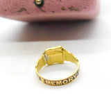 Victorian 18ct Gold, Black Enamel 'In Memory Of' Mourning Ring c1860 London