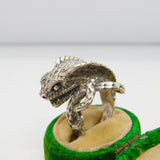 Sterling Silver Coiled Cobra Snake Statement Crossover Ring Vintage c1990