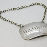 George IV Sterling Silver Madeira Decanter Label Antique 1821 London