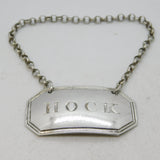 George III Sterling Silver Hock Wine Decanter Label Antique 1823 London