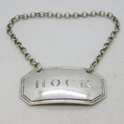 George III Sterling Silver Hock Wine Decanter Label Antique 1823 London