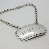 George III Sterling Silver Hock Wine Decanter Label Antique 1823 London