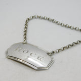 George III Sterling Silver Hock Wine Decanter Label Antique 1823 London