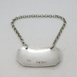 George III Sterling Silver Hock Wine Decanter Label Antique 1823 London