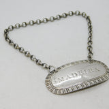 George III Sterling Silver Feathered Madeira Decanter Label Antique 1798 London