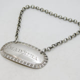 George III Sterling Silver Feathered Madeira Decanter Label Antique 1798 London