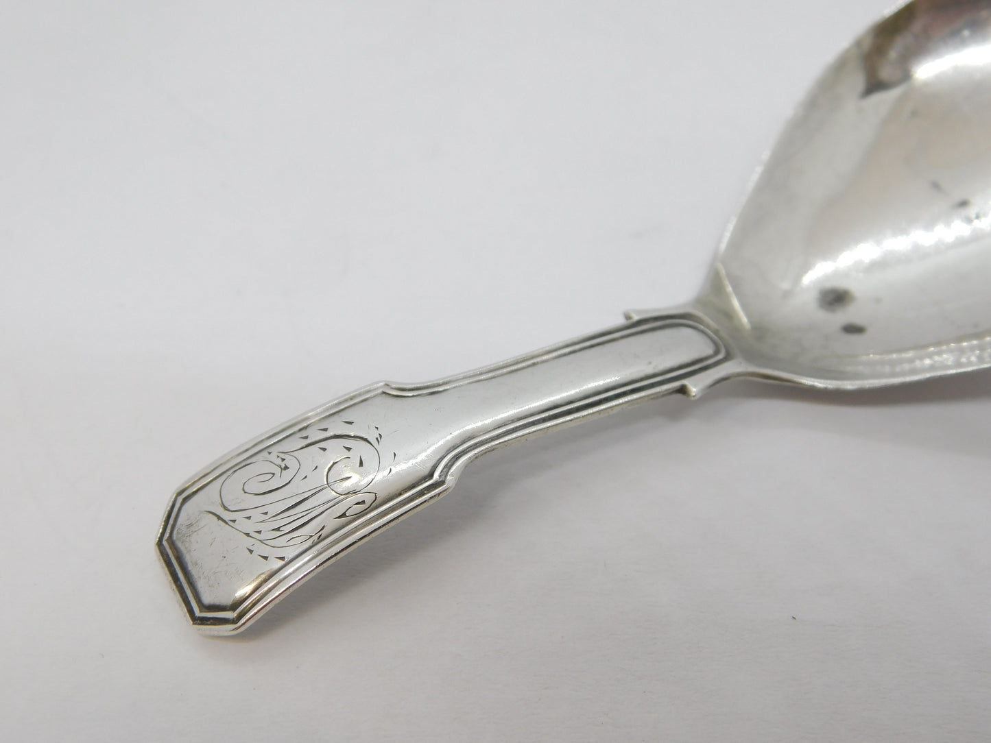 George III Sterling Silver Tea Caddy Spoon Antique 1817 Birmingham J Willmore