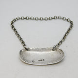 George III Sterling Silver Feathered Madeira Decanter Label Antique 1798 London