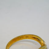 18ct Yellow Gold Graduating Diamond Set Wishbone Ring Vintage c1970