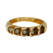 14ct Yellow Gold & Stepped Spinel Set Dress Ring Vintage c1980