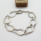 Sterling Silver Lucky Horseshoe Pattern Bracelet 1951 Birmingham Brook & Son