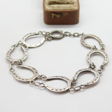Sterling Silver Lucky Horseshoe Pattern Bracelet 1951 Birmingham Brook & Son
