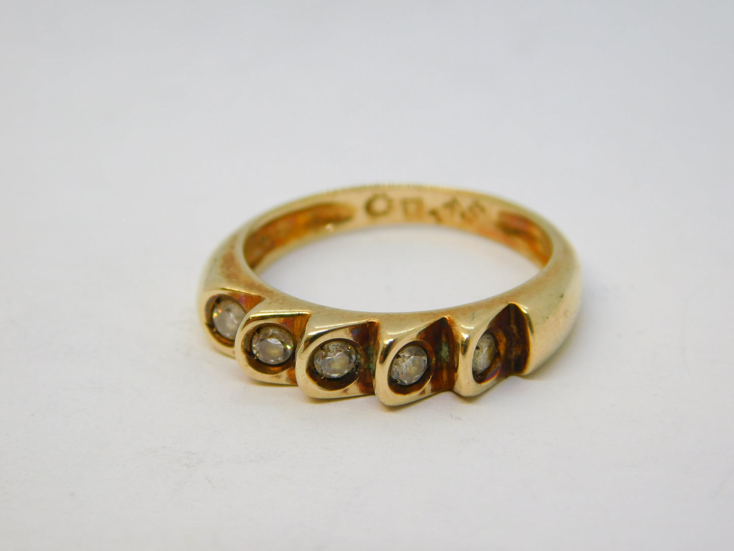 14ct Yellow Gold & Stepped Spinel Set Dress Ring Vintage c1980