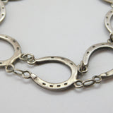Sterling Silver Lucky Horseshoe Pattern Bracelet 1951 Birmingham Brook & Son