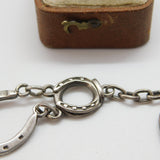 Sterling Silver Lucky Horseshoe Pattern Bracelet 1951 Birmingham Brook & Son