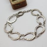 Sterling Silver Lucky Horseshoe Pattern Bracelet 1951 Birmingham Brook & Son
