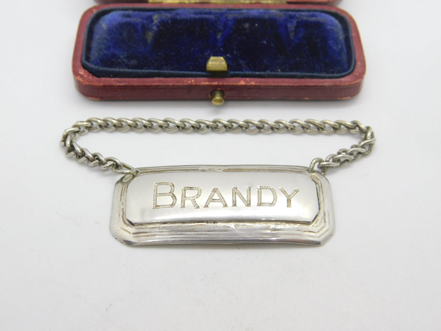 Georgian Sterling Silver Brandy Decanter Label Antique 1809 Birmingham