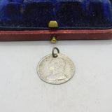 King George II Silver Maundy Threepence Coin Charm 1743 Antique Georgian