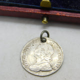 King George II Silver Maundy Threepence Coin Charm 1743 Antique Georgian