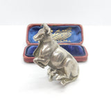Victorian Cast Sterling Silver Dairy Cow Trophy Finial c1850 Antique London
