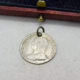 King George II Silver Maundy Threepence Coin Charm 1743 Antique Georgian
