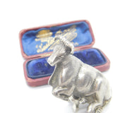 Victorian Cast Sterling Silver Dairy Cow Trophy Finial c1850 Antique London