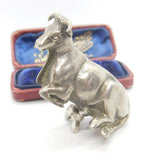 Victorian Cast Sterling Silver Dairy Cow Trophy Finial c1850 Antique London