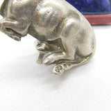 Victorian Cast Sterling Silver Dairy Cow Trophy Finial c1850 Antique London
