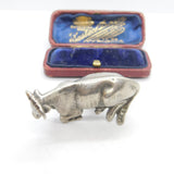 Victorian Cast Sterling Silver Dairy Cow Trophy Finial c1850 Antique London