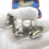 Victorian Cast Sterling Silver Dairy Cow Trophy Finial c1850 Antique London