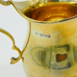 Sterling Silver Gilded Baluster Cream Jug Mid-Century 1959 Sheffield