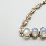Sterling Silver Graduating Cabochon Moonstone Set Bracelet Antique c1920 Deco