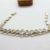 Sterling Silver Graduating Cabochon Moonstone Set Bracelet Antique c1920 Deco