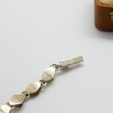 Sterling Silver Graduating Cabochon Moonstone Set Bracelet Antique c1920 Deco