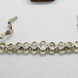 Sterling Silver Graduating Cabochon Moonstone Set Bracelet Antique c1920 Deco