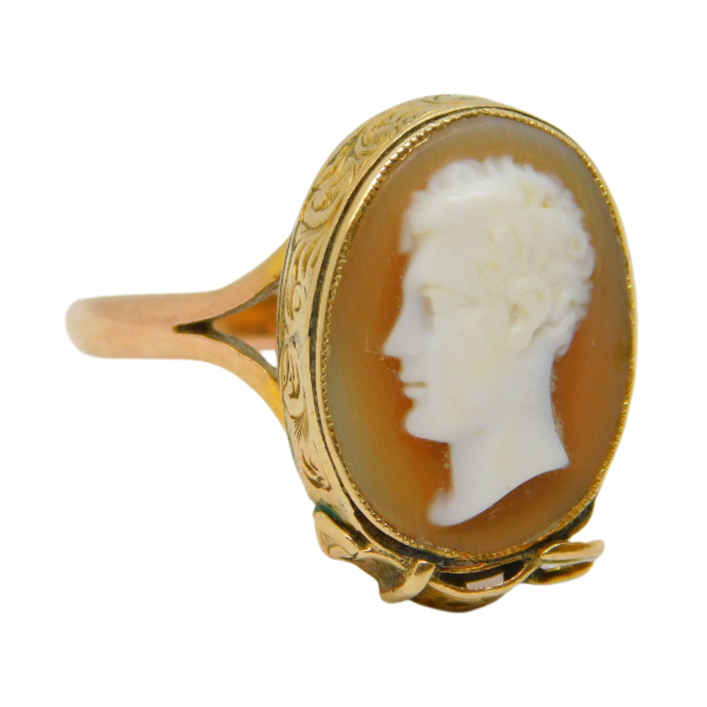 George IV 15ct Gold Mourning Gentleman Cameo Signet Ring Antique c1830