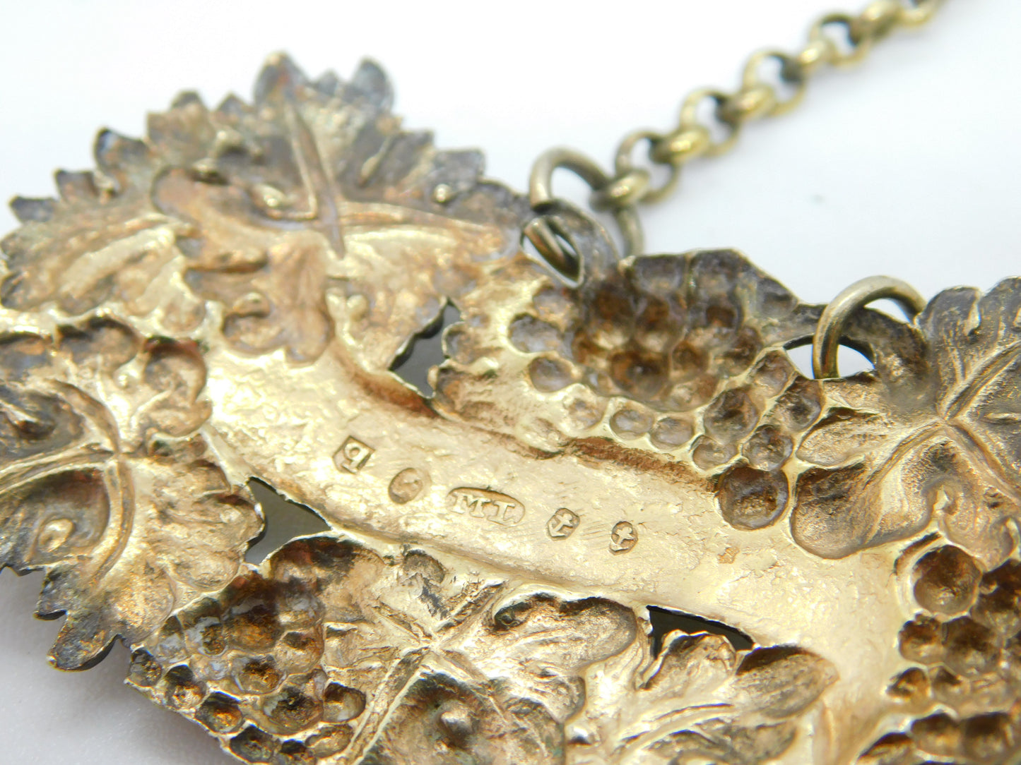 George III Sterling Silver Gilt Port & Sherry Decanter Label Pair Antique 1814 Birmingham