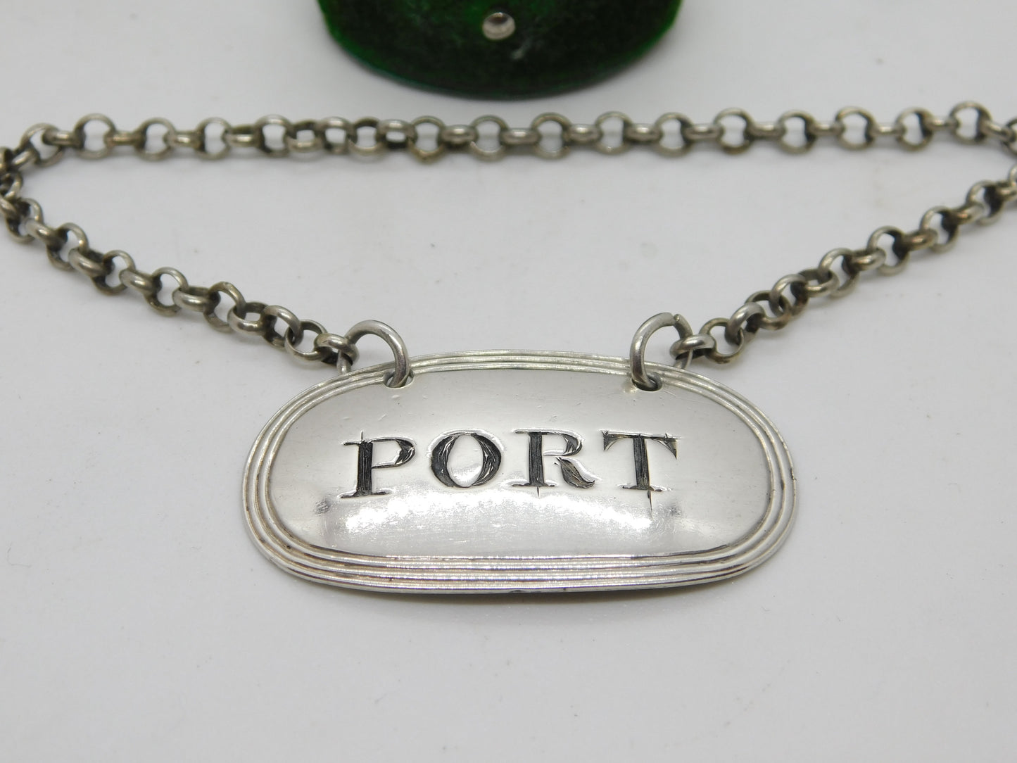 Victorian Sterling Silver Bright Cut Port Decanter Label Antique 1853 London