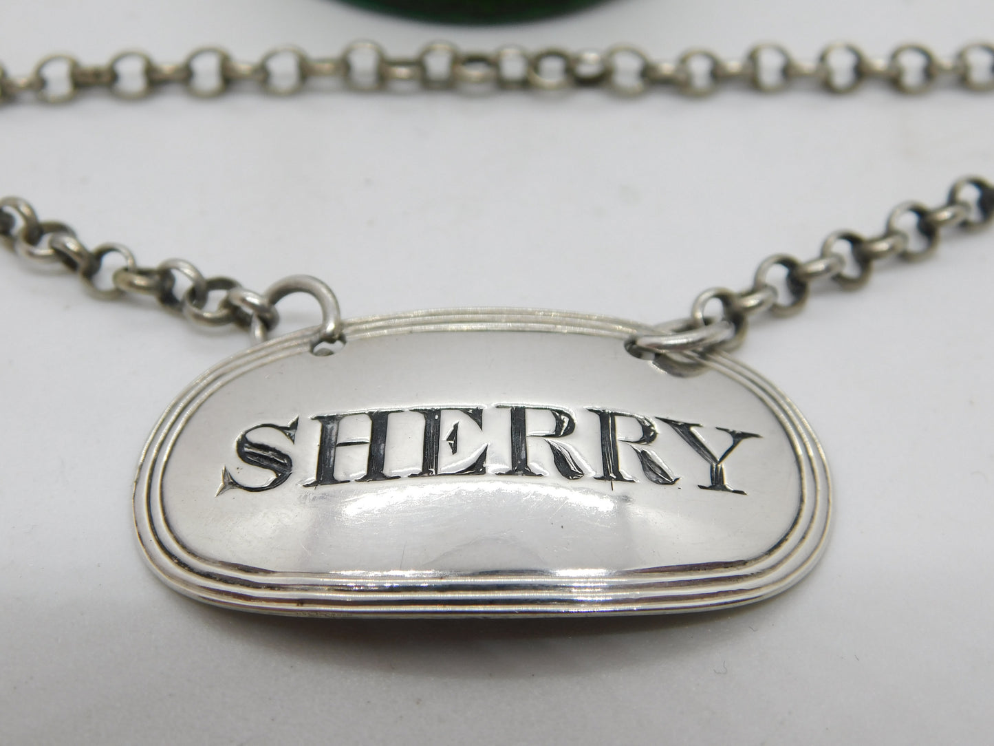 Victorian Sterling Silver Bright Cut Sherry Decanter Label Antique 1853 London