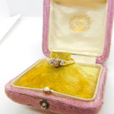 18ct Yellow Gold & Heart Set Diamond Sweetheart Ring 1971 Birmingham