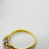 18ct Yellow Gold & Heart Set Diamond Sweetheart Ring 1971 Birmingham